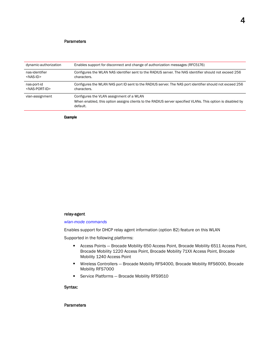 Relay-agent | Brocade Mobility RFS Controller CLI Reference Guide (Supporting software release 5.5.0.0 and later) User Manual | Page 367 / 1355