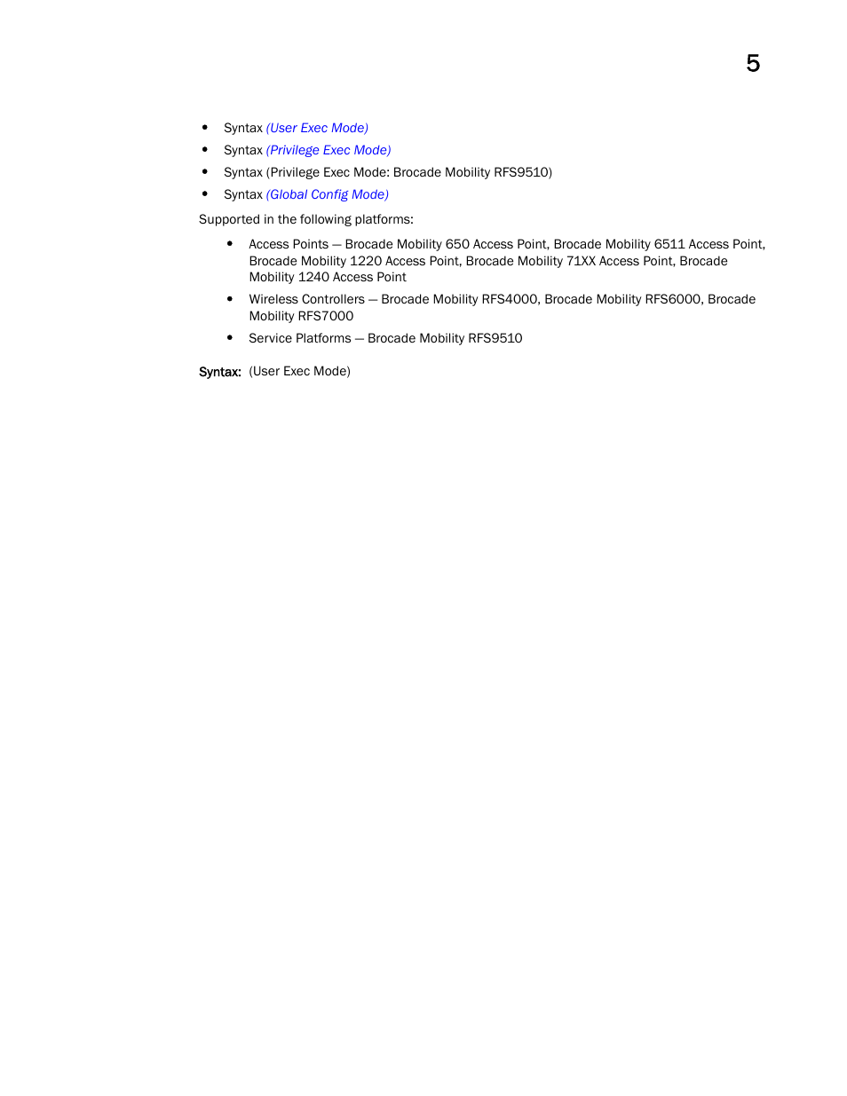 Brocade Mobility RFS Controller CLI Reference Guide (Supporting software release 5.5.0.0 and later) User Manual | Page 410 / 1355