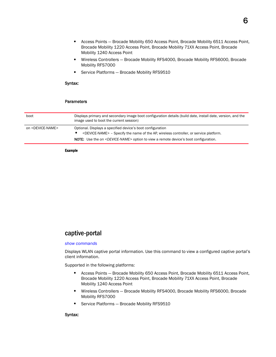 Captive-portal | Brocade Mobility RFS Controller CLI Reference Guide (Supporting software release 5.5.0.0 and later) User Manual | Page 453 / 1355