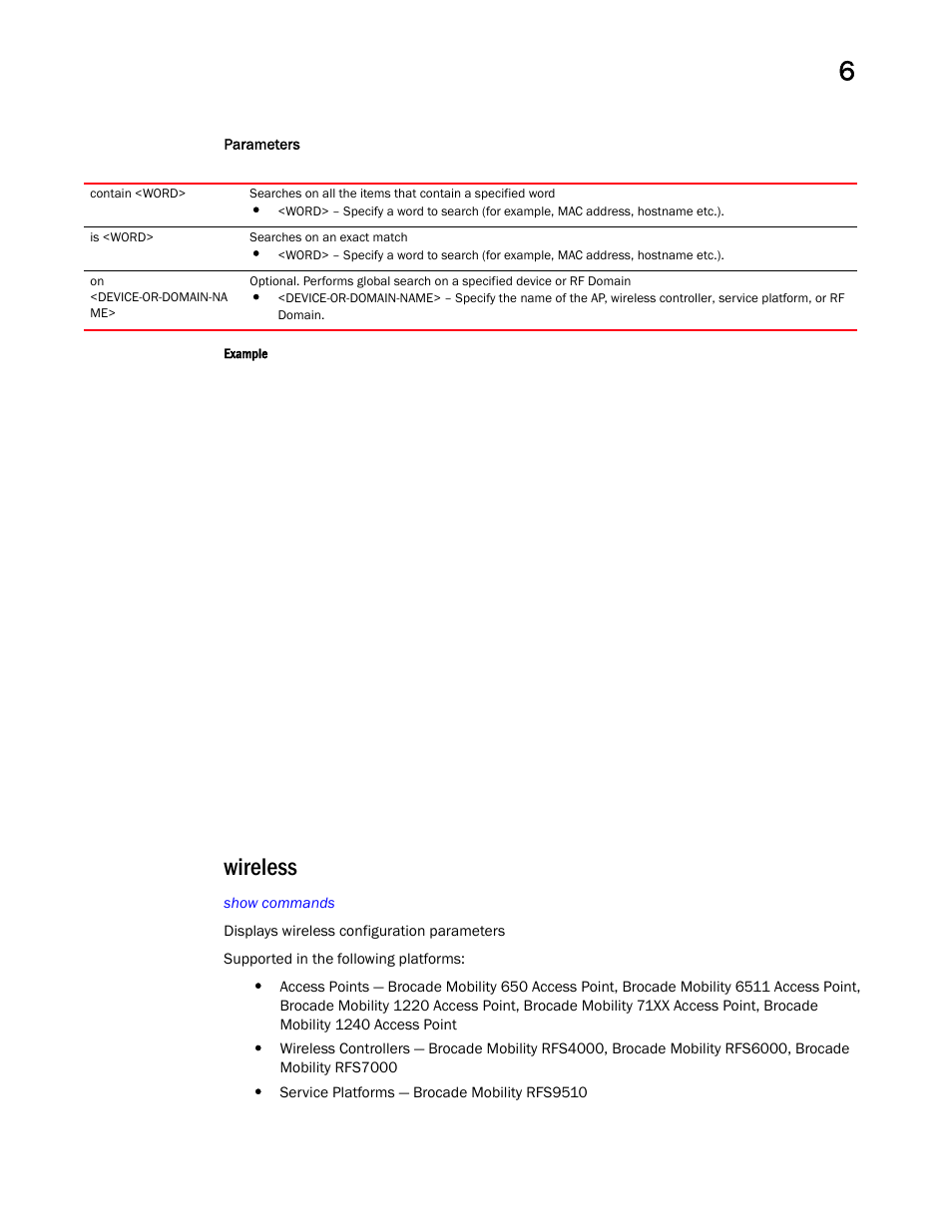 Wireless | Brocade Mobility RFS Controller CLI Reference Guide (Supporting software release 5.5.0.0 and later) User Manual | Page 531 / 1355