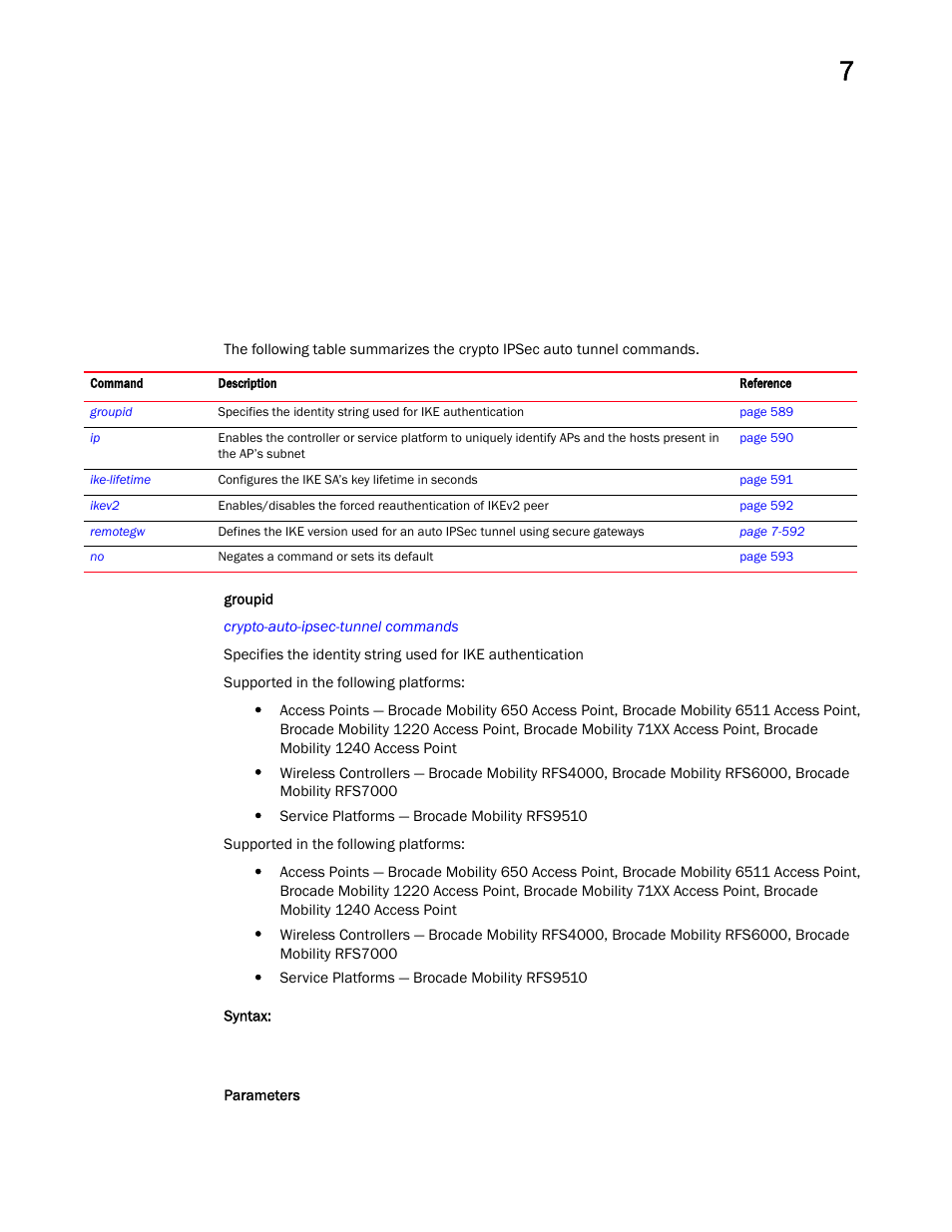 Brocade Mobility RFS Controller CLI Reference Guide (Supporting software release 5.5.0.0 and later) User Manual | Page 602 / 1355