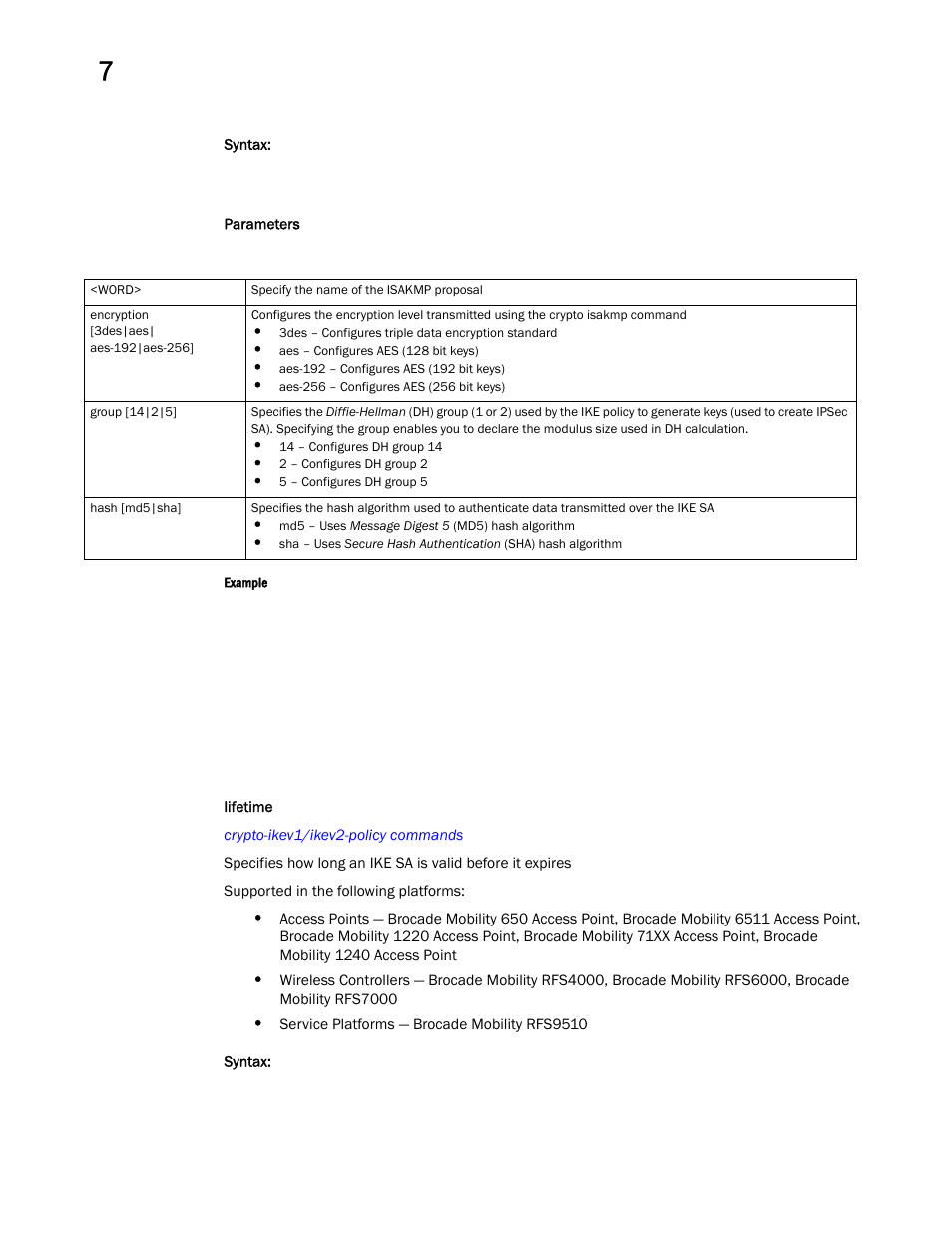 Lifetime | Brocade Mobility RFS Controller CLI Reference Guide (Supporting software release 5.5.0.0 and later) User Manual | Page 611 / 1355