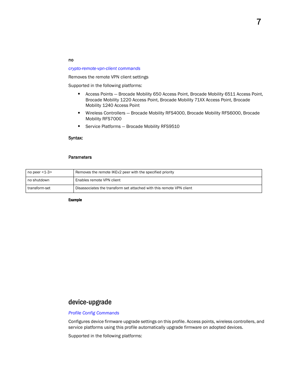 Device-upgrade | Brocade Mobility RFS Controller CLI Reference Guide (Supporting software release 5.5.0.0 and later) User Manual | Page 644 / 1355