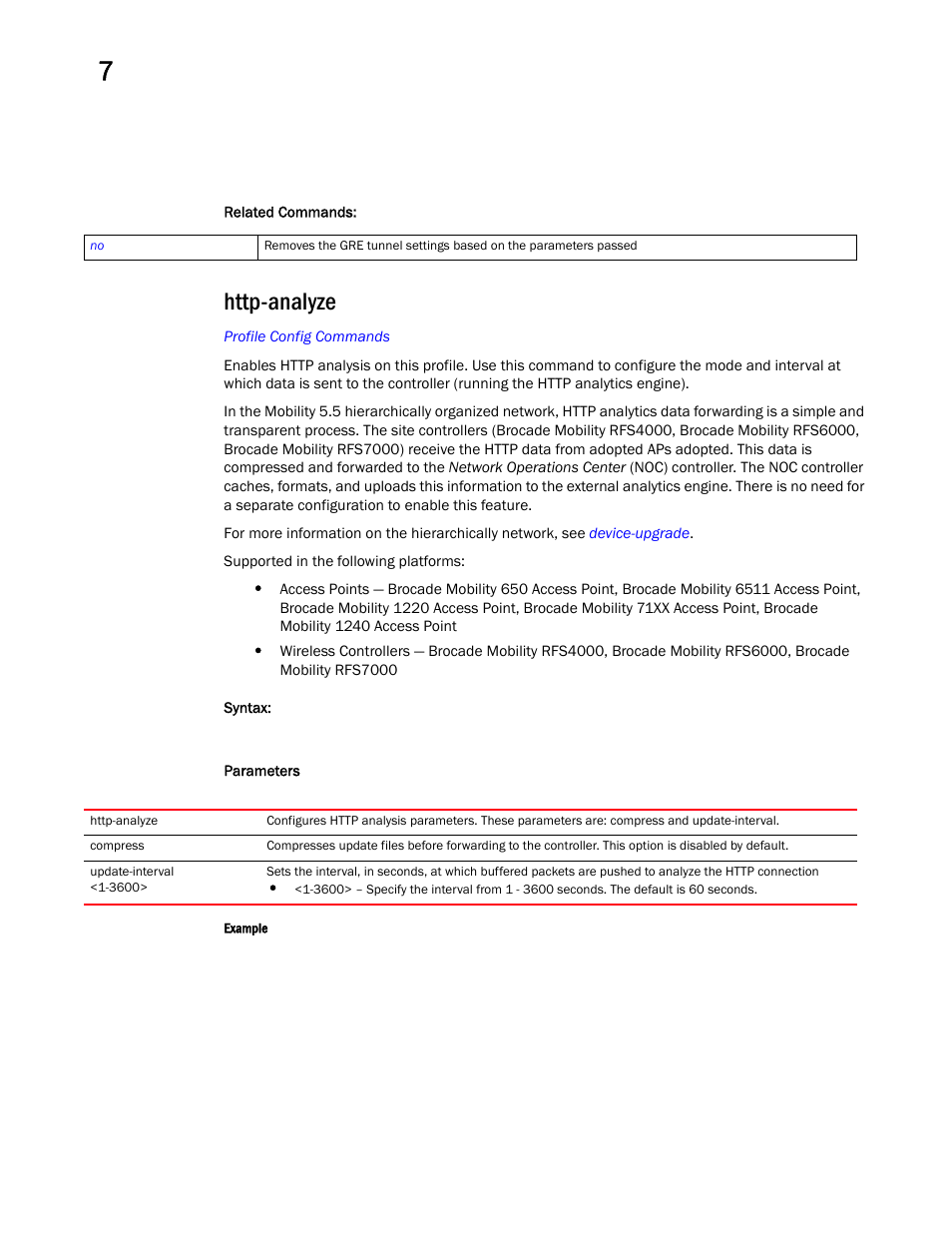 Http-analyze | Brocade Mobility RFS Controller CLI Reference Guide (Supporting software release 5.5.0.0 and later) User Manual | Page 665 / 1355