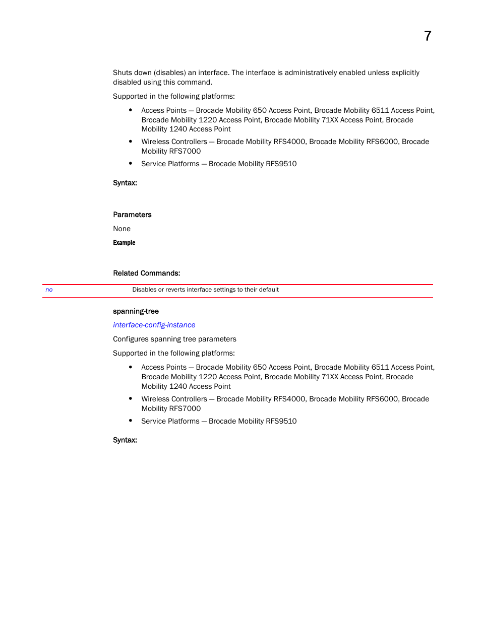 Spanning-tree | Brocade Mobility RFS Controller CLI Reference Guide (Supporting software release 5.5.0.0 and later) User Manual | Page 682 / 1355