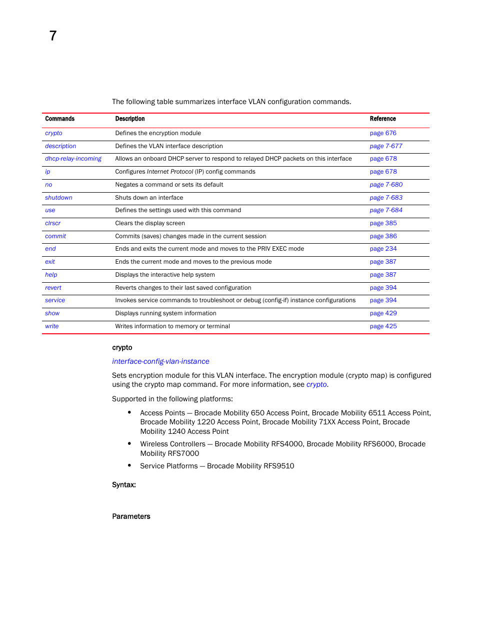 Brocade Mobility RFS Controller CLI Reference Guide (Supporting software release 5.5.0.0 and later) User Manual | Page 689 / 1355