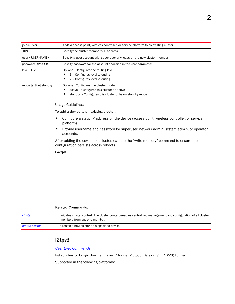 L2tpv3 | Brocade Mobility RFS Controller CLI Reference Guide (Supporting software release 5.5.0.0 and later) User Manual | Page 69 / 1355