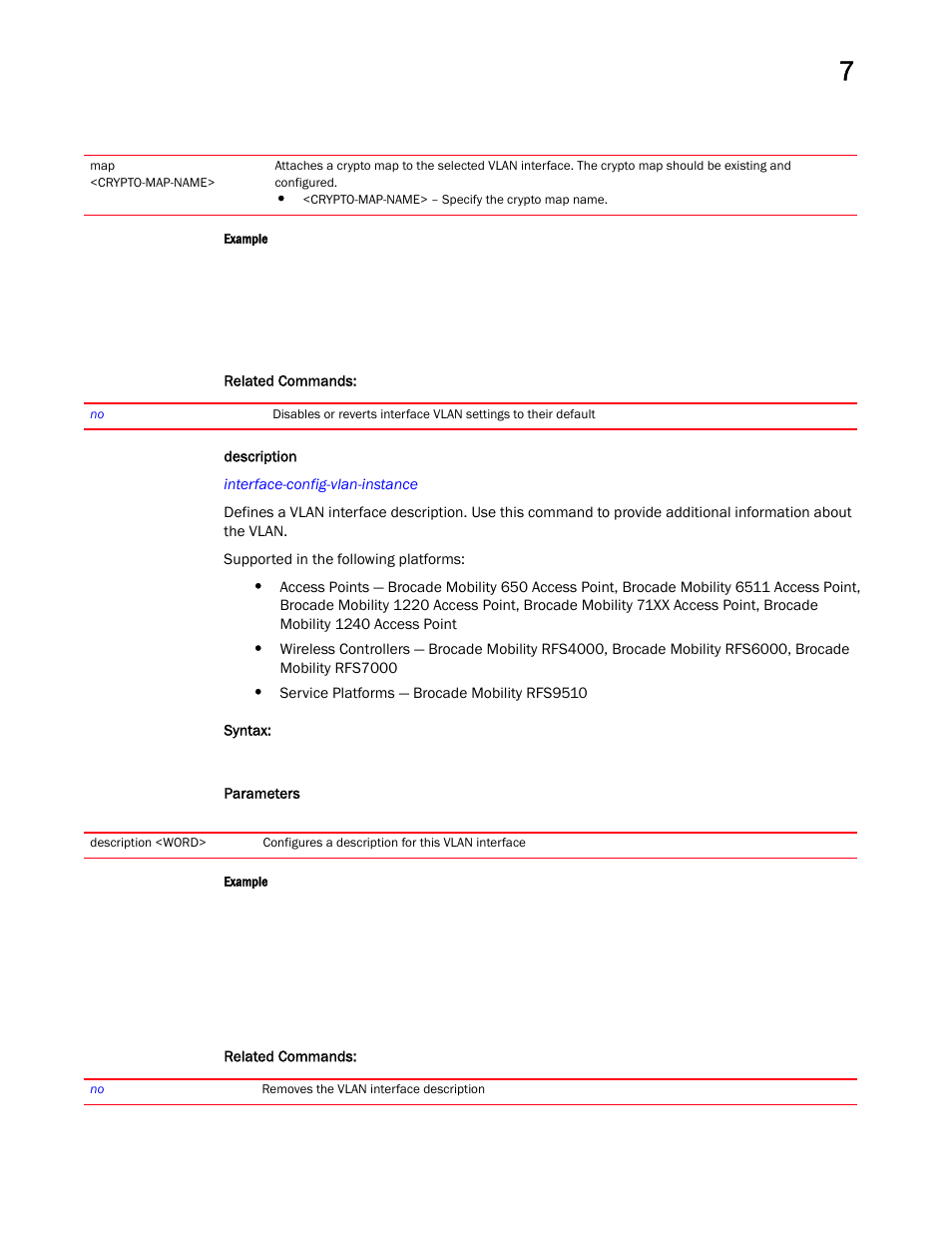 Description | Brocade Mobility RFS Controller CLI Reference Guide (Supporting software release 5.5.0.0 and later) User Manual | Page 690 / 1355