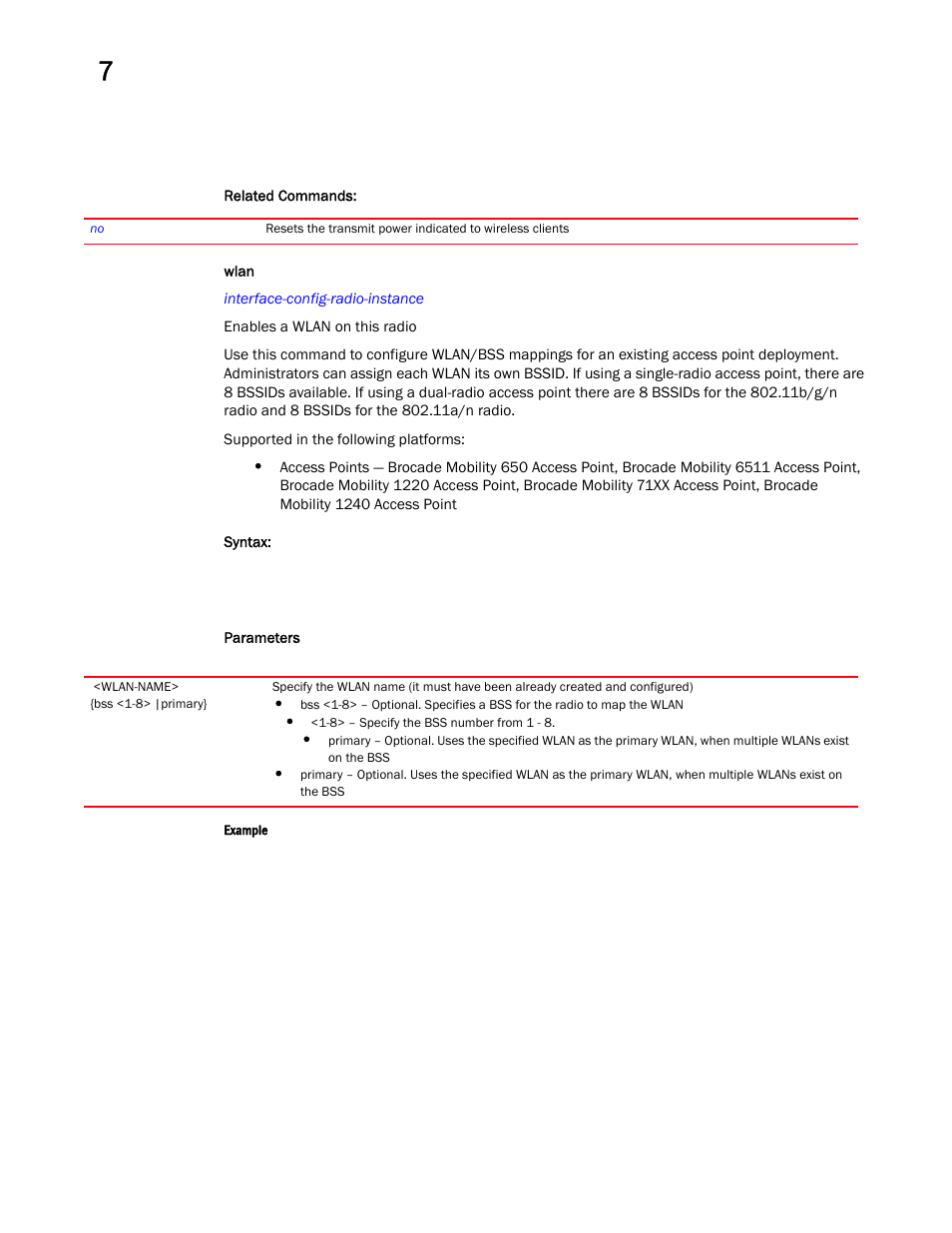 Wlan | Brocade Mobility RFS Controller CLI Reference Guide (Supporting software release 5.5.0.0 and later) User Manual | Page 745 / 1355