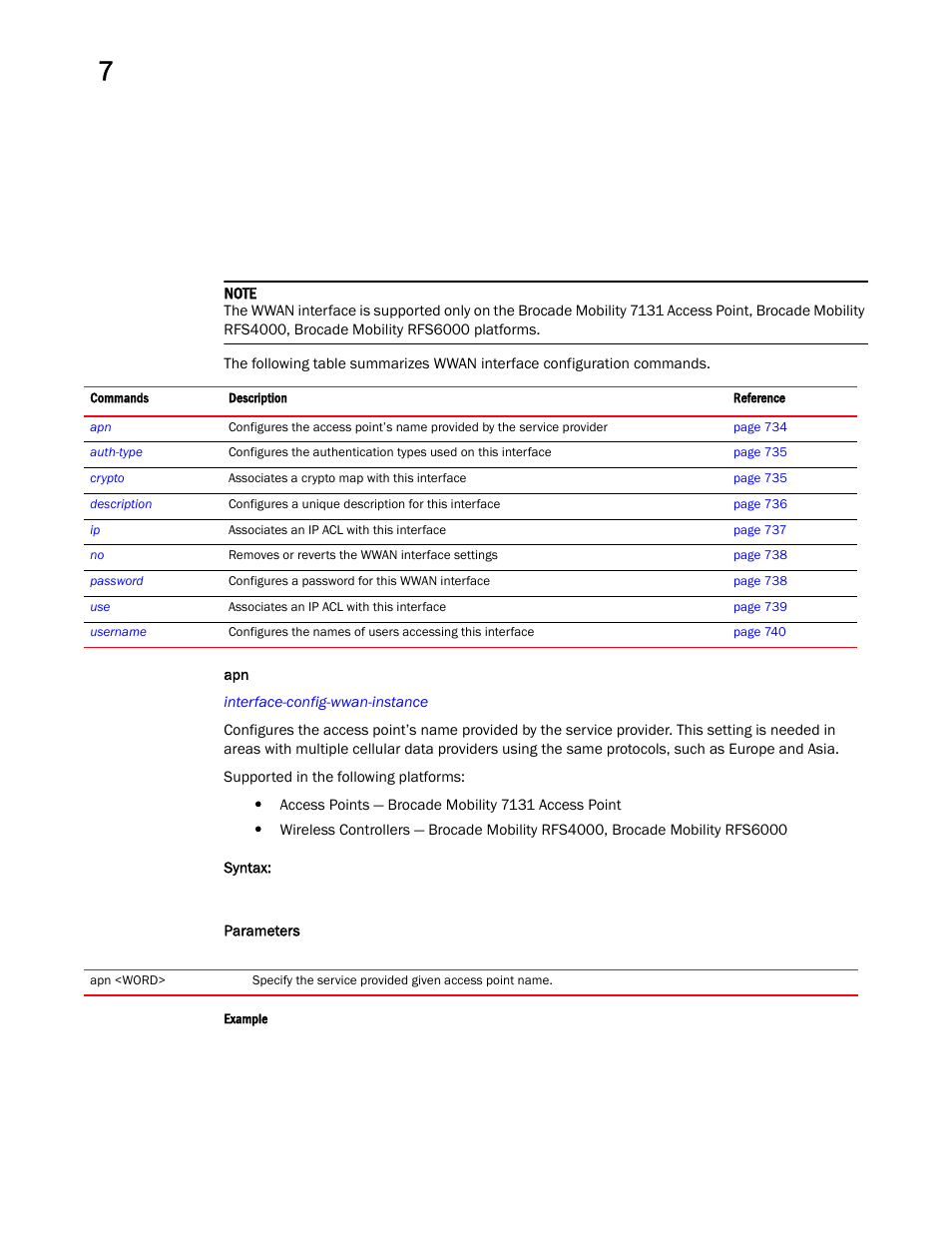 Brocade Mobility RFS Controller CLI Reference Guide (Supporting software release 5.5.0.0 and later) User Manual | Page 747 / 1355