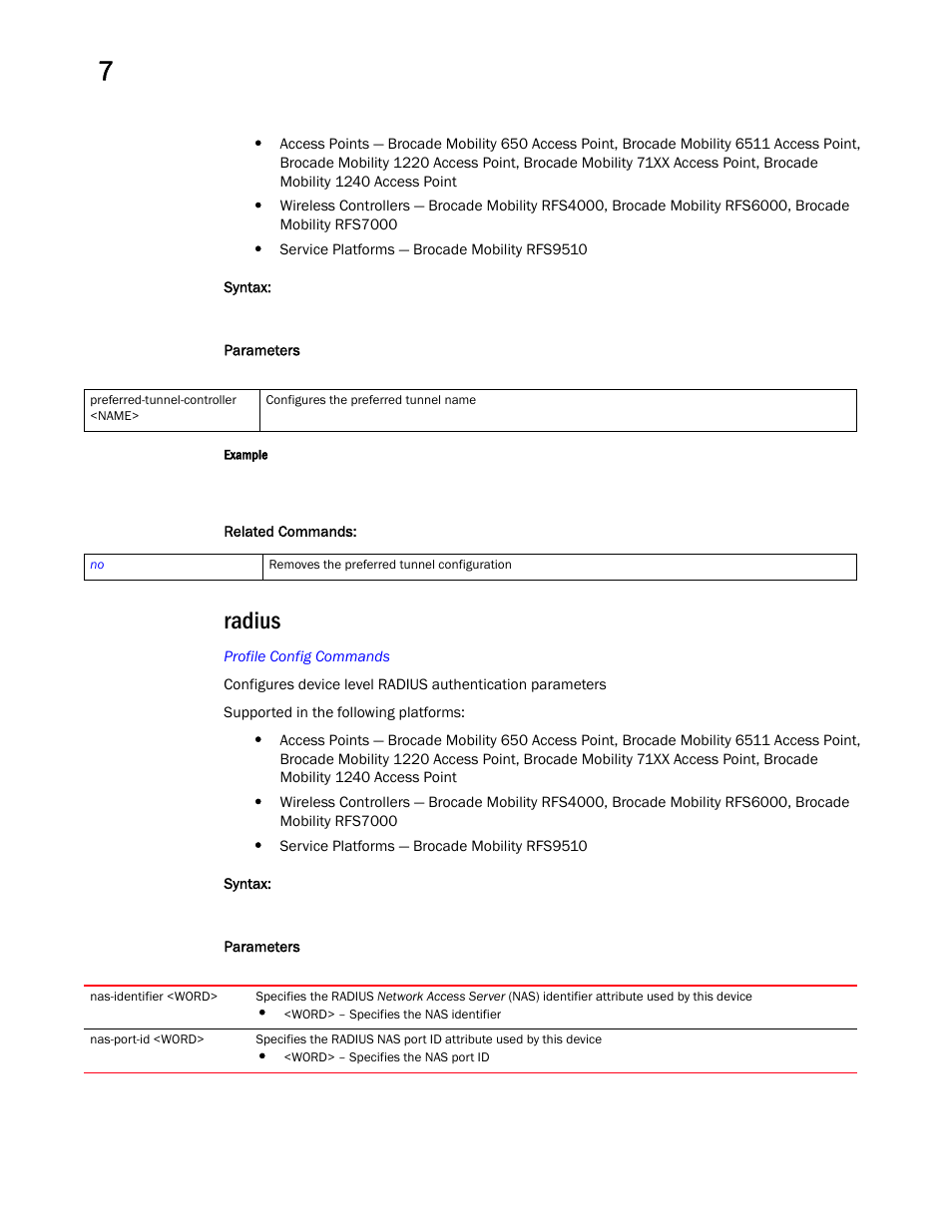 Radius | Brocade Mobility RFS Controller CLI Reference Guide (Supporting software release 5.5.0.0 and later) User Manual | Page 799 / 1355