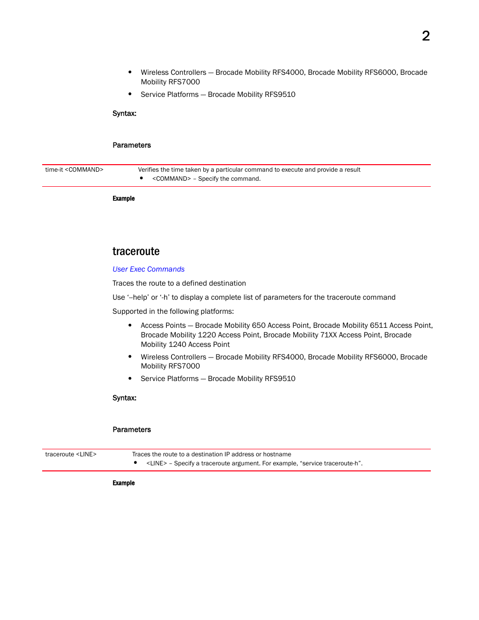 Traceroute | Brocade Mobility RFS Controller CLI Reference Guide (Supporting software release 5.5.0.0 and later) User Manual | Page 81 / 1355