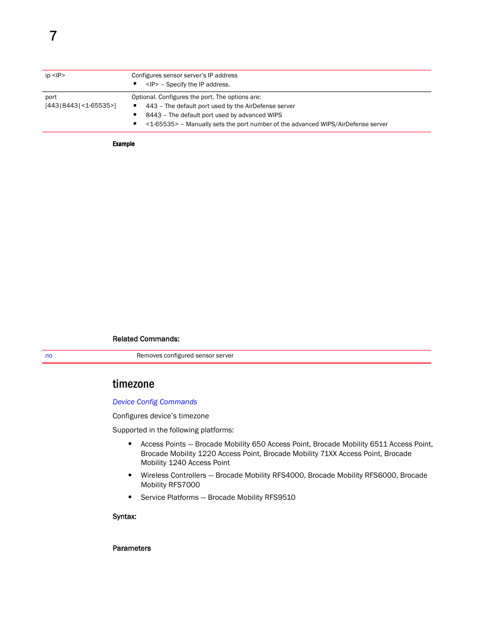 Timezone | Brocade Mobility RFS Controller CLI Reference Guide (Supporting software release 5.5.0.0 and later) User Manual | Page 841 / 1355