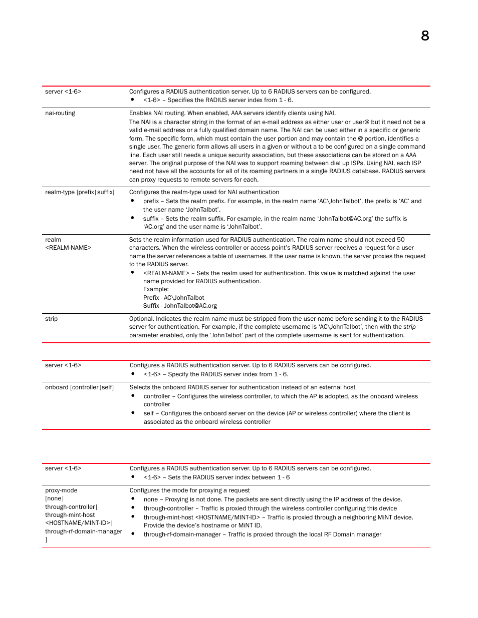 Brocade Mobility RFS Controller CLI Reference Guide (Supporting software release 5.5.0.0 and later) User Manual | Page 854 / 1355