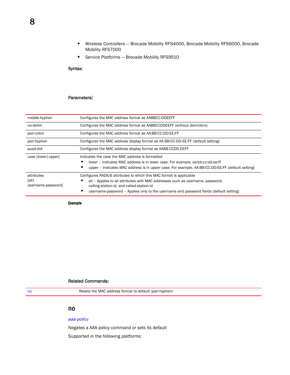 Brocade Mobility RFS Controller CLI Reference Guide (Supporting software release 5.5.0.0 and later) User Manual | Page 857 / 1355