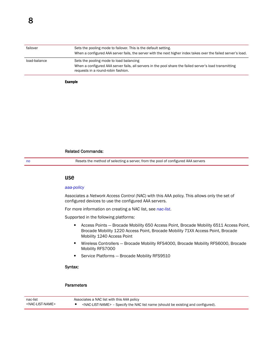 Brocade Mobility RFS Controller CLI Reference Guide (Supporting software release 5.5.0.0 and later) User Manual | Page 863 / 1355