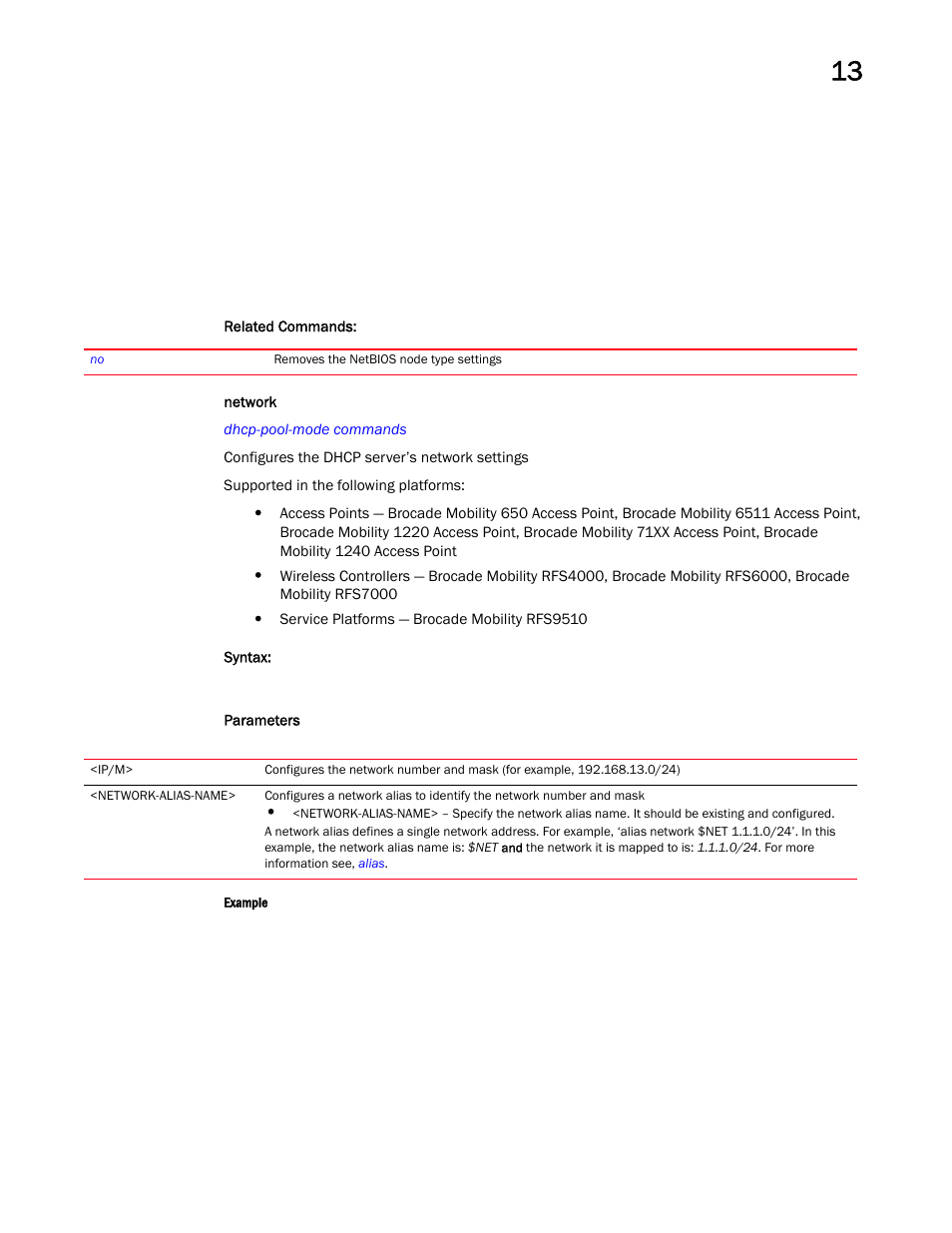 Network | Brocade Mobility RFS Controller CLI Reference Guide (Supporting software release 5.5.0.0 and later) User Manual | Page 960 / 1355