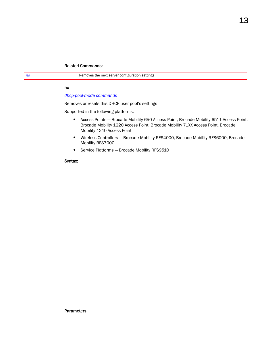 Brocade Mobility RFS Controller CLI Reference Guide (Supporting software release 5.5.0.0 and later) User Manual | Page 962 / 1355