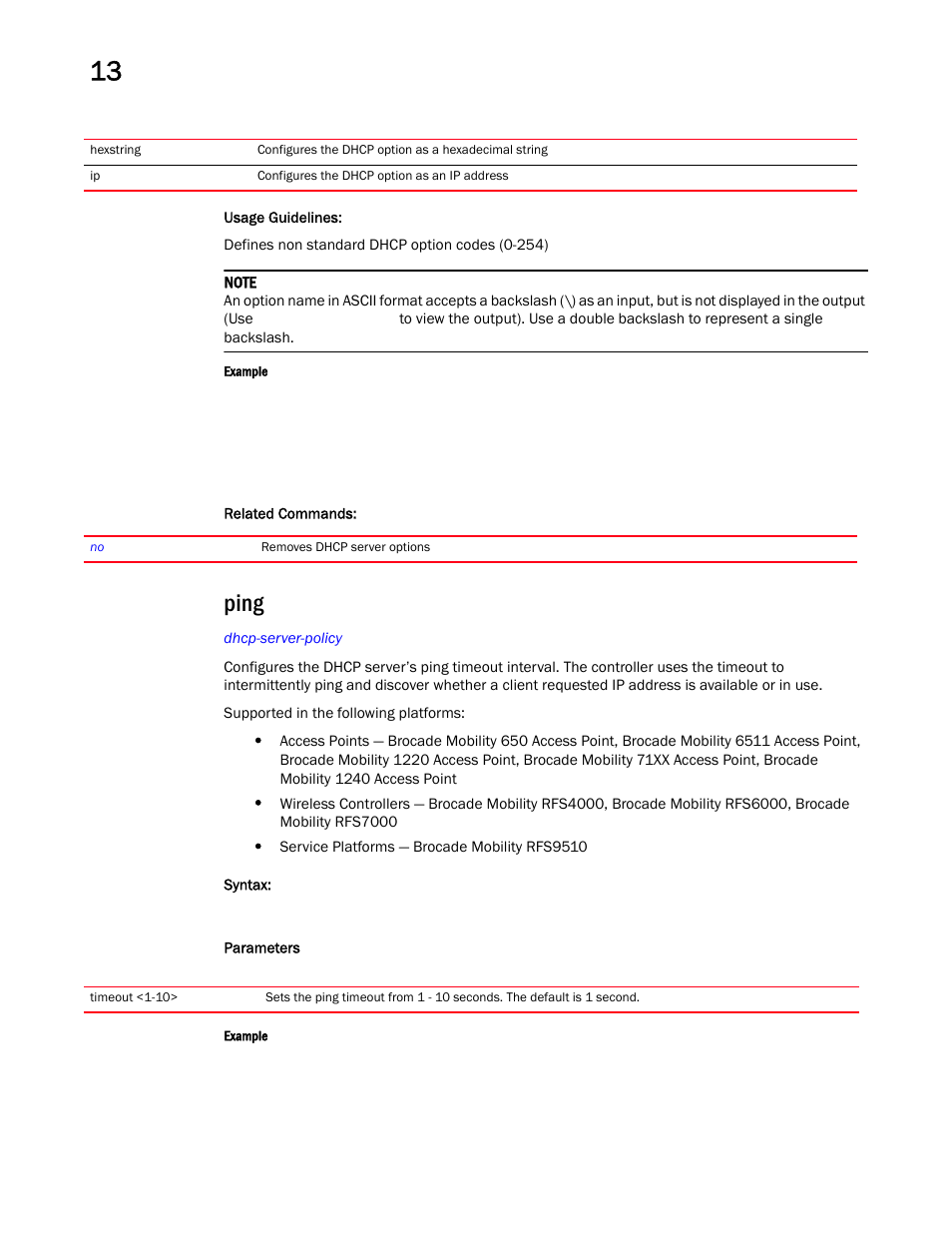 Ping | Brocade Mobility RFS Controller CLI Reference Guide (Supporting software release 5.5.0.0 and later) User Manual | Page 987 / 1355