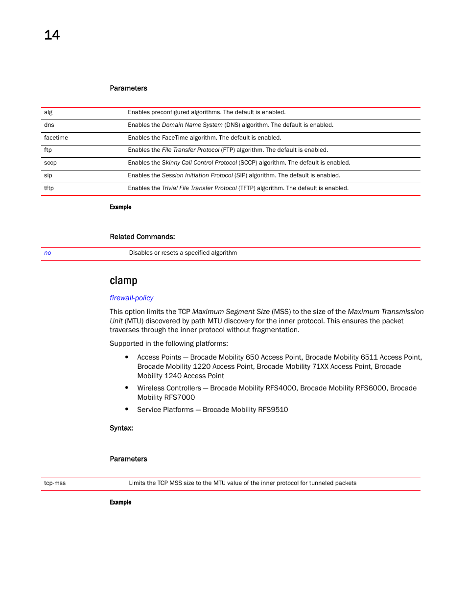 Clamp | Brocade Mobility RFS Controller CLI Reference Guide (Supporting software release 5.5.0.0 and later) User Manual | Page 992 / 1355