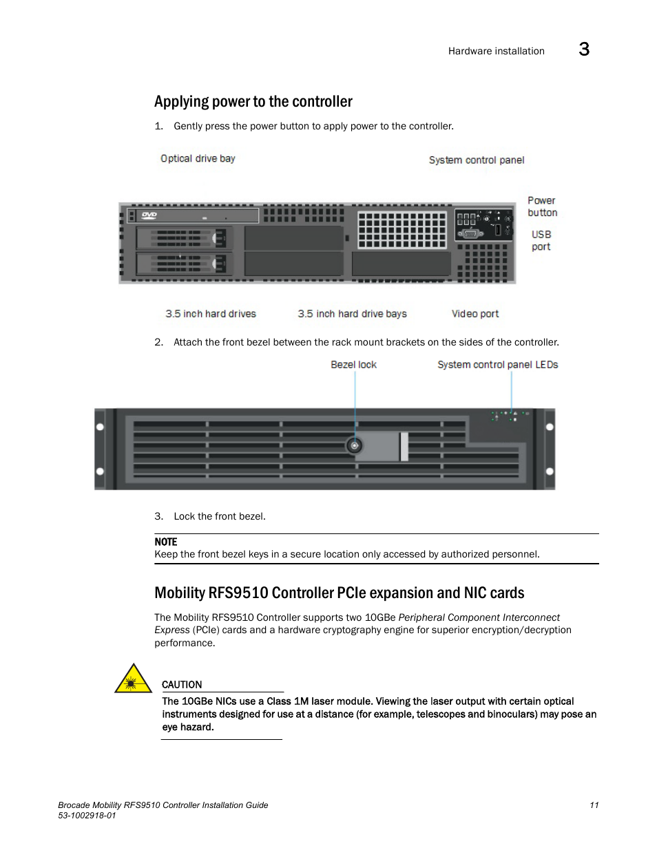 Applying power to the controller | Brocade Mobility RFS9510 Controller Installation Guide User Manual | Page 15 / 27