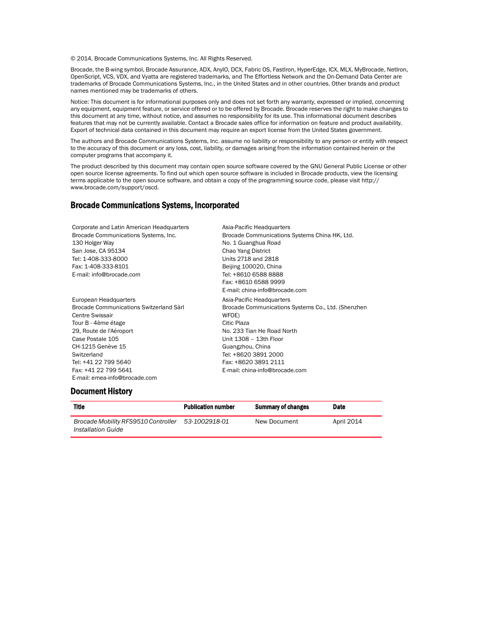 Brocade Mobility RFS9510 Controller Installation Guide User Manual | Page 2 / 27