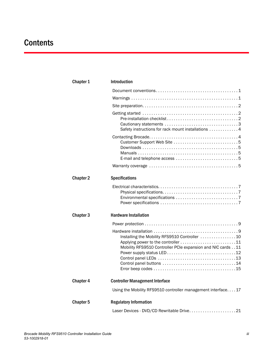 Brocade Mobility RFS9510 Controller Installation Guide User Manual | Page 3 / 27