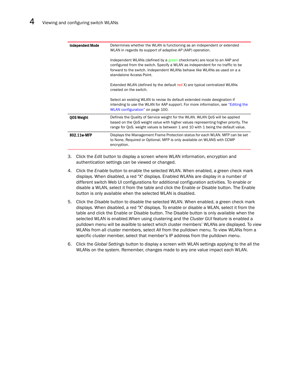 Brocade Mobility RFS7000-GR Controller System Reference Guide (Supporting software release 4.1.0.0-040GR and later) User Manual | Page 112 / 556