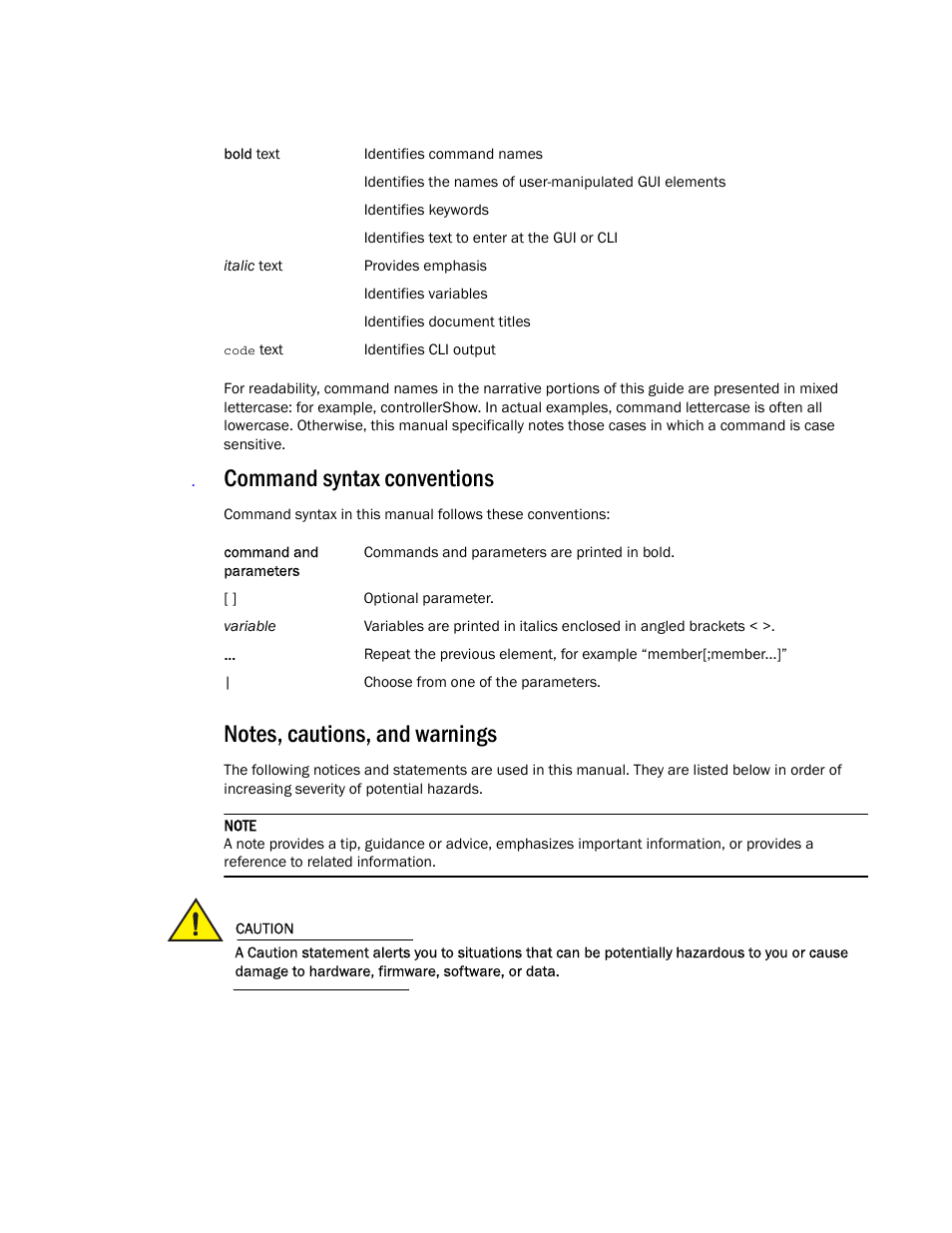 Command syntax conventions | Brocade Mobility RFS7000-GR Controller System Reference Guide (Supporting software release 4.1.0.0-040GR and later) User Manual | Page 12 / 556