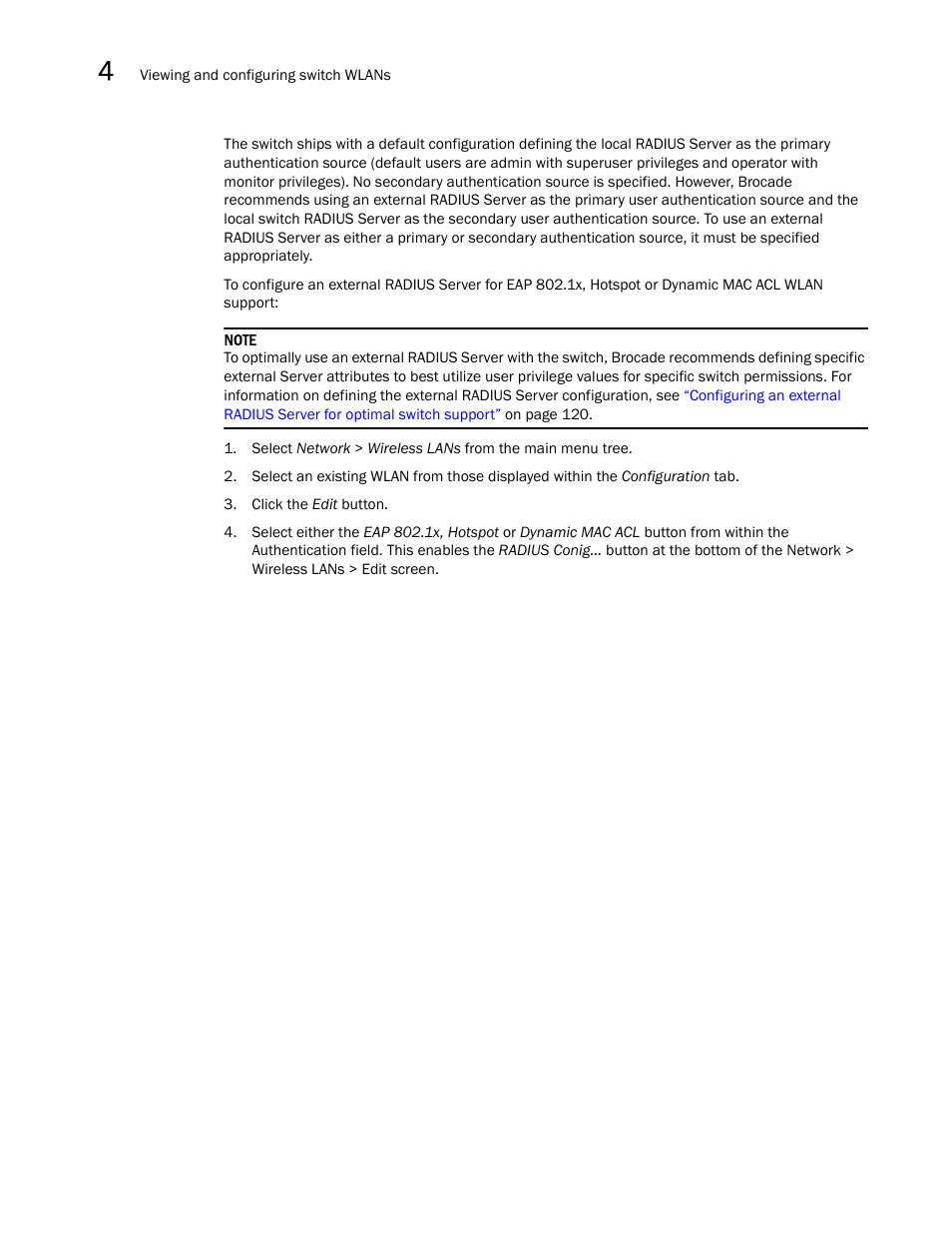 Brocade Mobility RFS7000-GR Controller System Reference Guide (Supporting software release 4.1.0.0-040GR and later) User Manual | Page 132 / 556