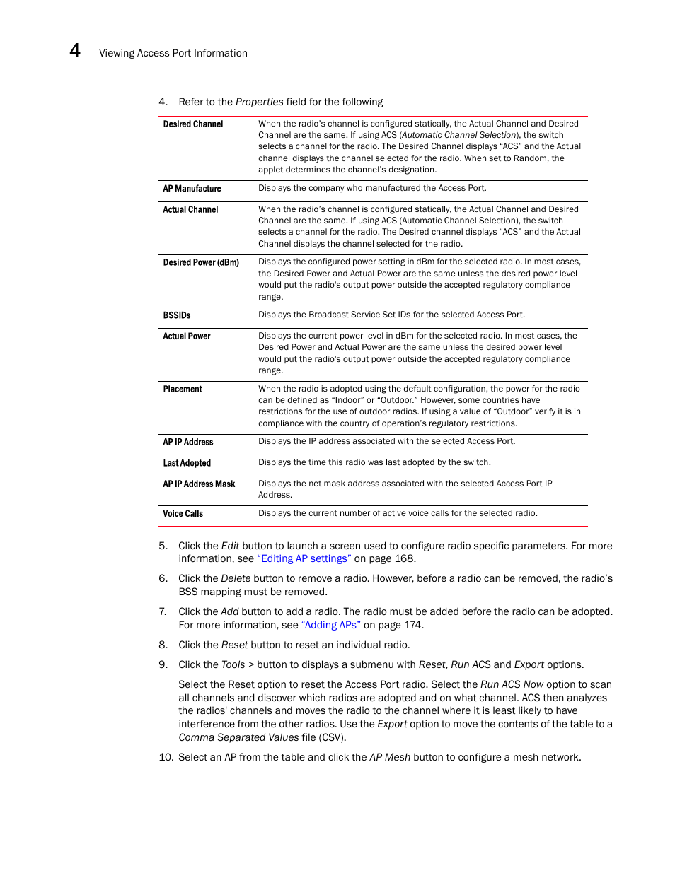 Brocade Mobility RFS7000-GR Controller System Reference Guide (Supporting software release 4.1.0.0-040GR and later) User Manual | Page 178 / 556