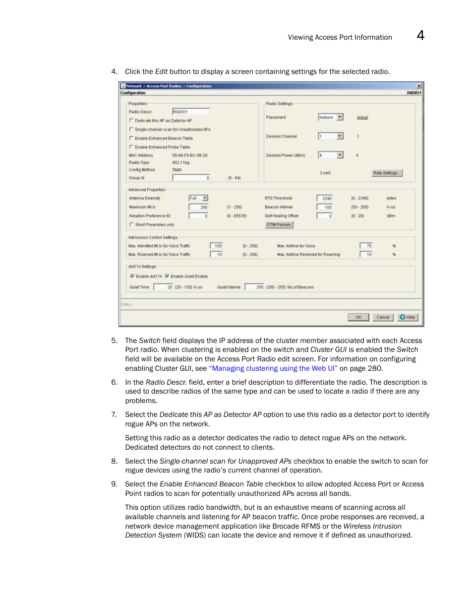 Brocade Mobility RFS7000-GR Controller System Reference Guide (Supporting software release 4.1.0.0-040GR and later) User Manual | Page 183 / 556