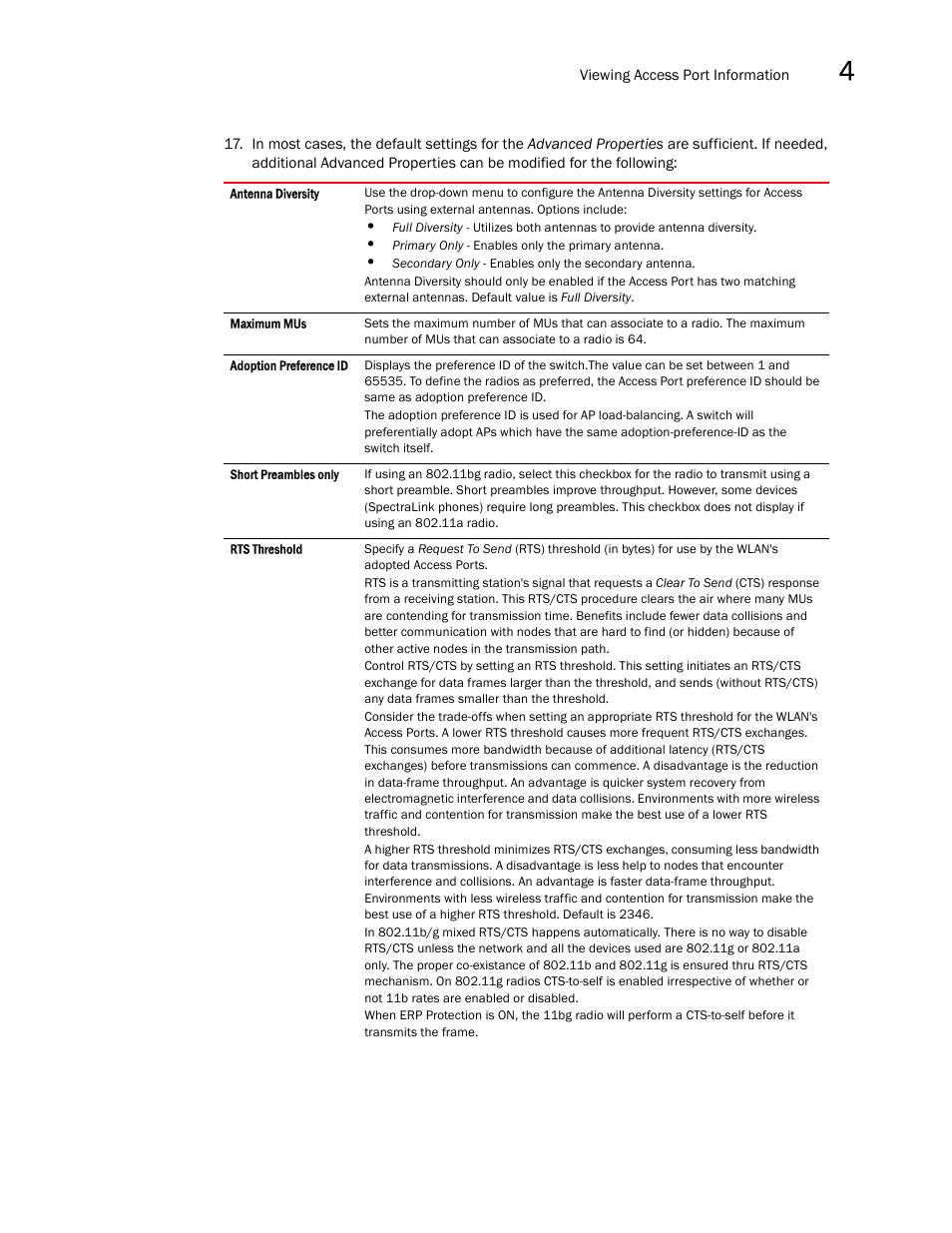 Brocade Mobility RFS7000-GR Controller System Reference Guide (Supporting software release 4.1.0.0-040GR and later) User Manual | Page 185 / 556