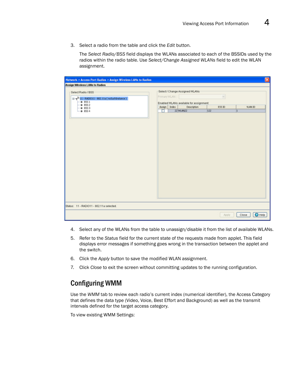 Configuring wmm | Brocade Mobility RFS7000-GR Controller System Reference Guide (Supporting software release 4.1.0.0-040GR and later) User Manual | Page 195 / 556