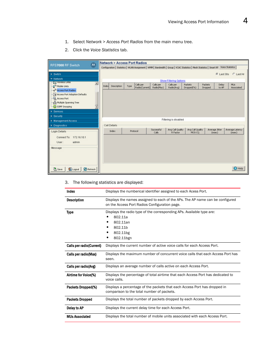 Brocade Mobility RFS7000-GR Controller System Reference Guide (Supporting software release 4.1.0.0-040GR and later) User Manual | Page 213 / 556