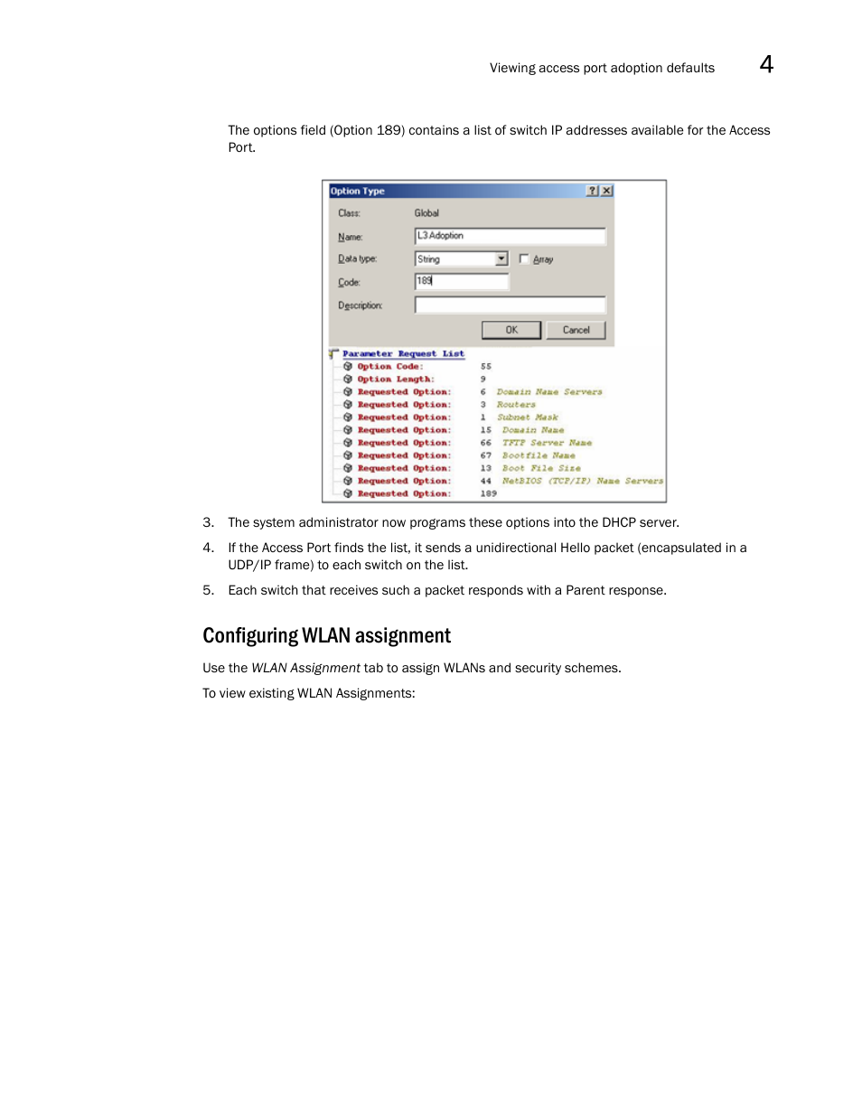 Configuring wlan assignment | Brocade Mobility RFS7000-GR Controller System Reference Guide (Supporting software release 4.1.0.0-040GR and later) User Manual | Page 221 / 556