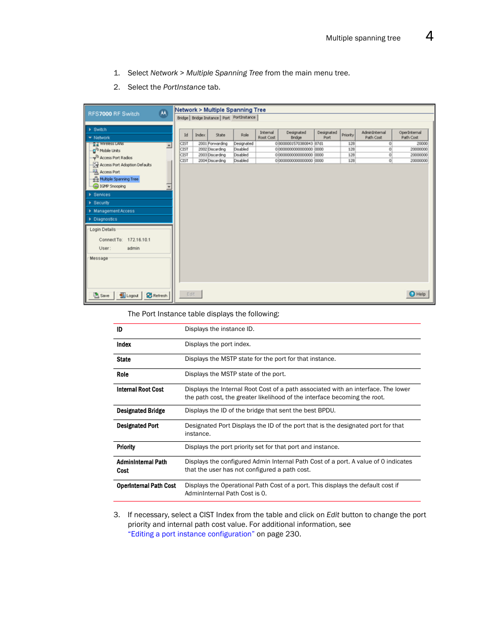 Brocade Mobility RFS7000-GR Controller System Reference Guide (Supporting software release 4.1.0.0-040GR and later) User Manual | Page 243 / 556