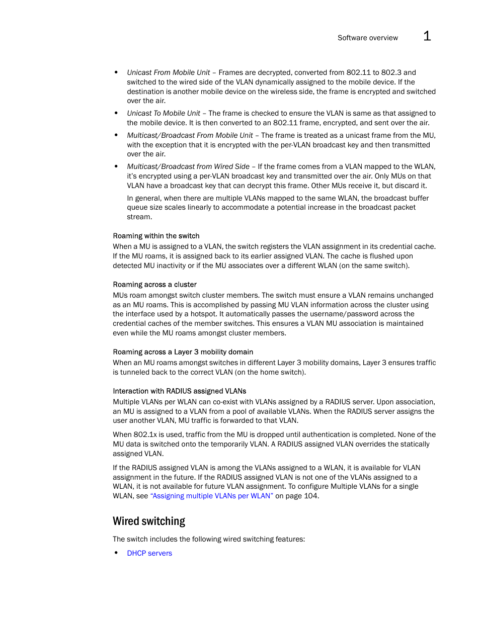 Wired switching | Brocade Mobility RFS7000-GR Controller System Reference Guide (Supporting software release 4.1.0.0-040GR and later) User Manual | Page 29 / 556