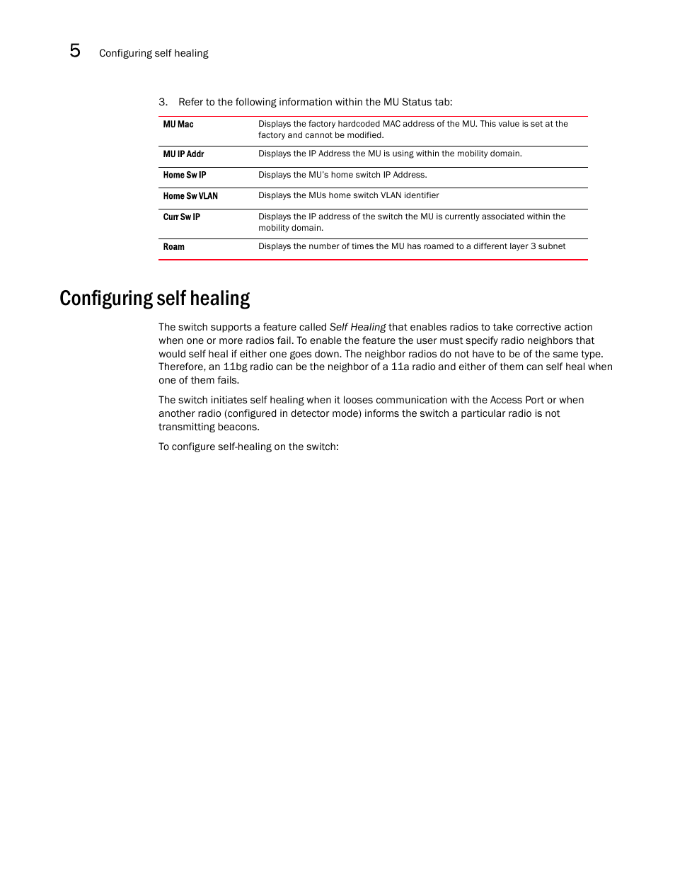 Configuring self healing | Brocade Mobility RFS7000-GR Controller System Reference Guide (Supporting software release 4.1.0.0-040GR and later) User Manual | Page 302 / 556