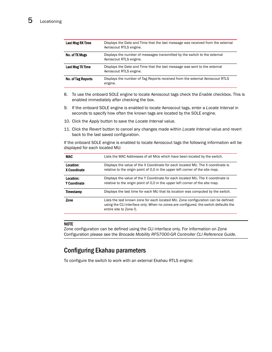 Configuring ekahau parameters | Brocade Mobility RFS7000-GR Controller System Reference Guide (Supporting software release 4.1.0.0-040GR and later) User Manual | Page 318 / 556