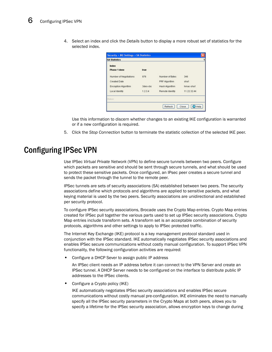 Configuring ipsec vpn | Brocade Mobility RFS7000-GR Controller System Reference Guide (Supporting software release 4.1.0.0-040GR and later) User Manual | Page 396 / 556