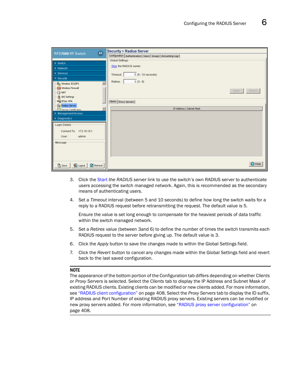 Brocade Mobility RFS7000-GR Controller System Reference Guide (Supporting software release 4.1.0.0-040GR and later) User Manual | Page 421 / 556