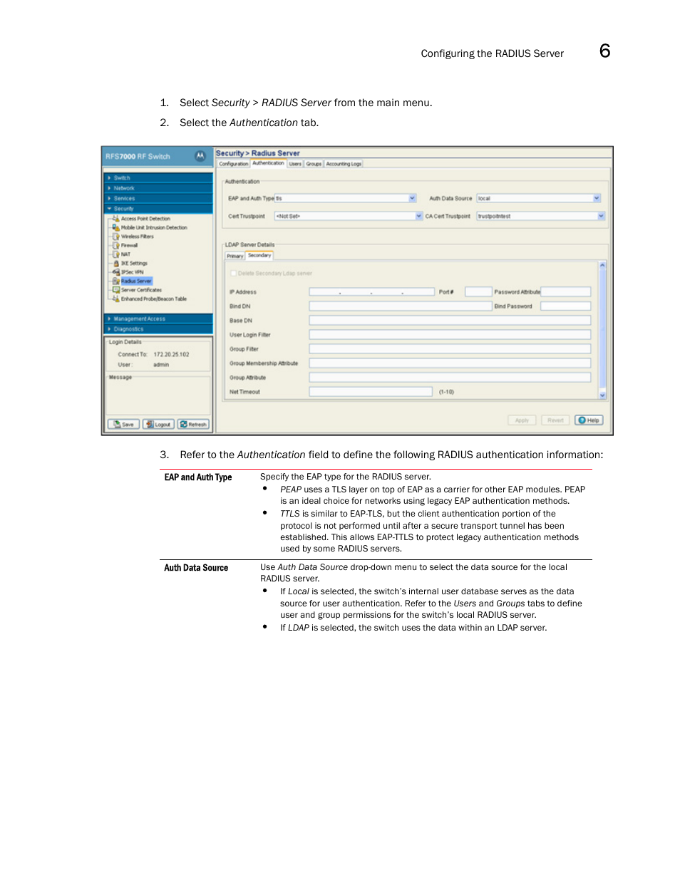 Brocade Mobility RFS7000-GR Controller System Reference Guide (Supporting software release 4.1.0.0-040GR and later) User Manual | Page 423 / 556