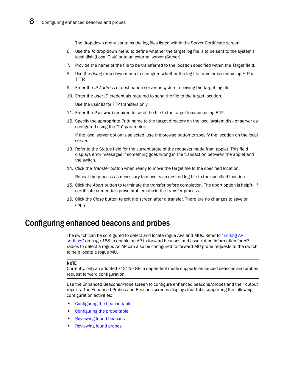 Configuring enhanced beacons and probes | Brocade Mobility RFS7000-GR Controller System Reference Guide (Supporting software release 4.1.0.0-040GR and later) User Manual | Page 446 / 556