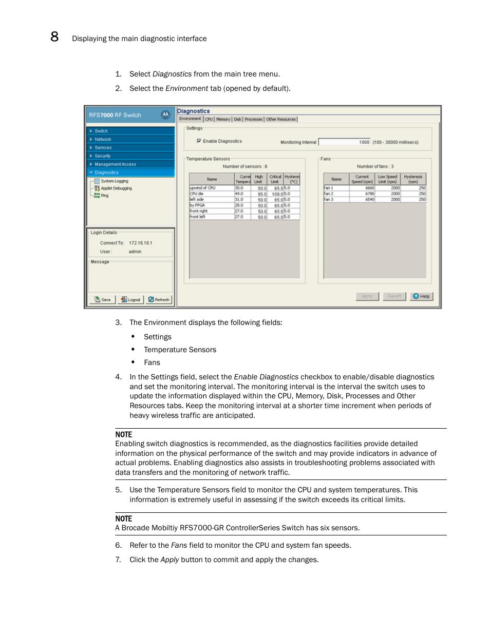 Brocade Mobility RFS7000-GR Controller System Reference Guide (Supporting software release 4.1.0.0-040GR and later) User Manual | Page 482 / 556