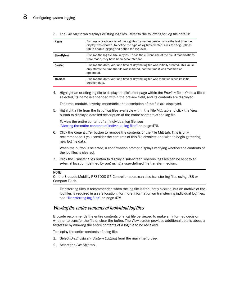 Brocade Mobility RFS7000-GR Controller System Reference Guide (Supporting software release 4.1.0.0-040GR and later) User Manual | Page 490 / 556