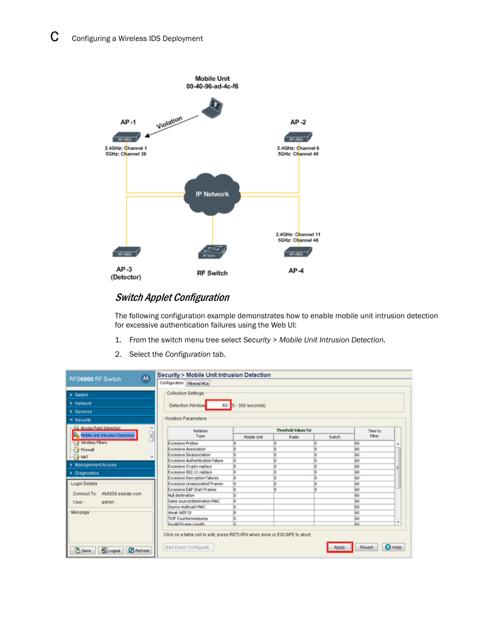 Switch applet configuration | Brocade Mobility RFS7000-GR Controller System Reference Guide (Supporting software release 4.1.0.0-040GR and later) User Manual | Page 546 / 556