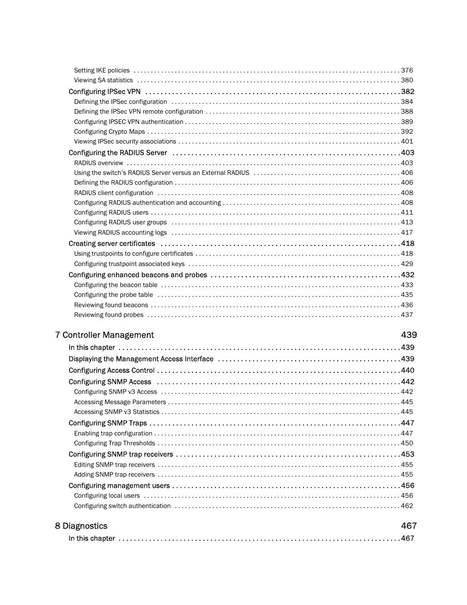 Brocade Mobility RFS7000-GR Controller System Reference Guide (Supporting software release 4.1.0.0-040GR and later) User Manual | Page 7 / 556