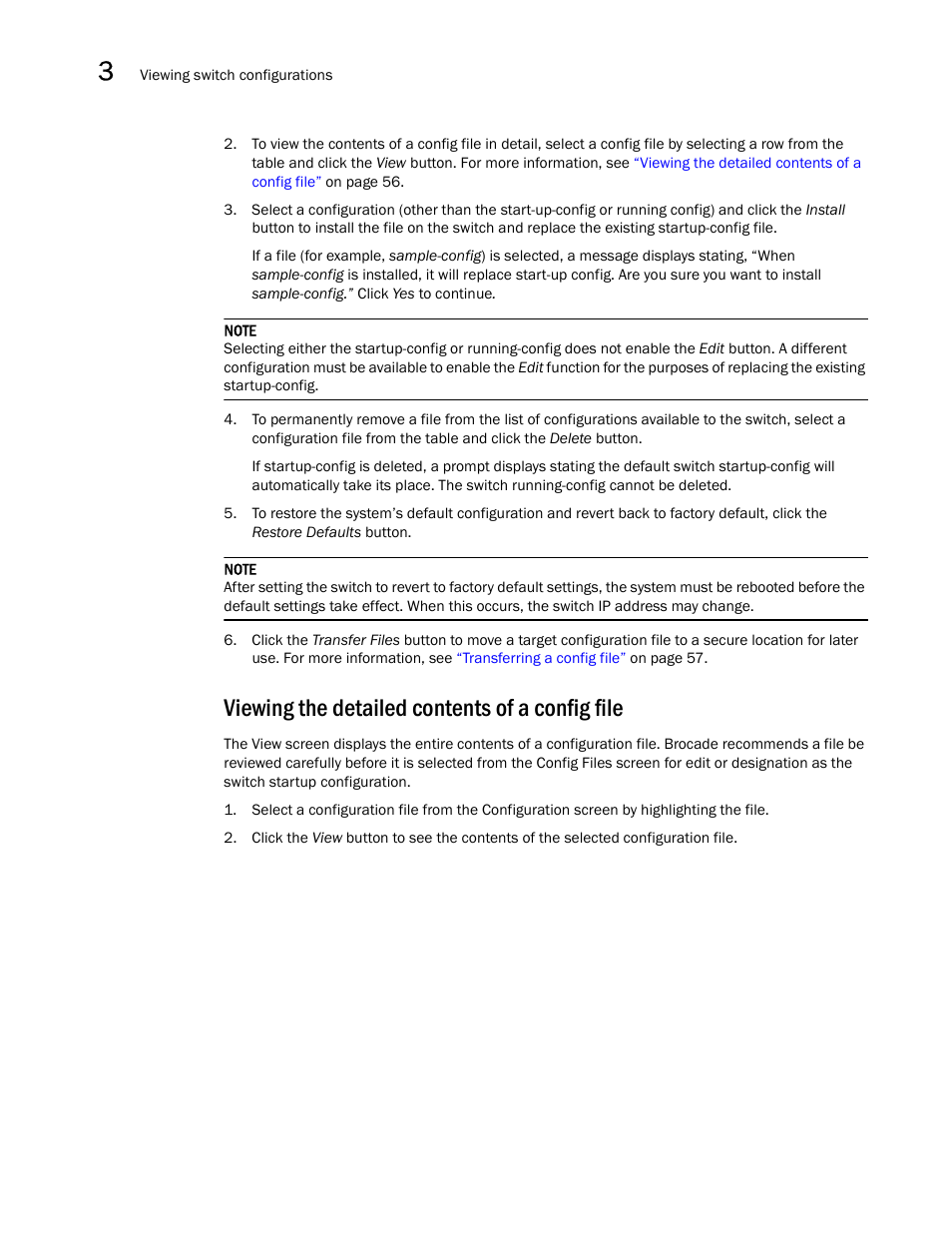 Viewing the detailed contents of a config file | Brocade Mobility RFS7000-GR Controller System Reference Guide (Supporting software release 4.1.0.0-040GR and later) User Manual | Page 70 / 556