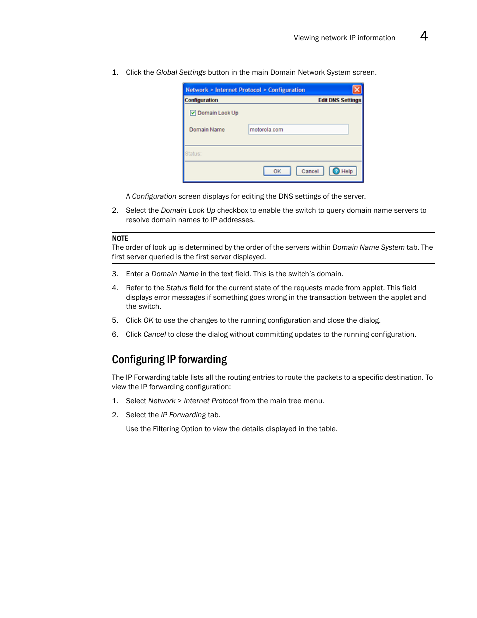 Configuring ip forwarding | Brocade Mobility RFS7000-GR Controller System Reference Guide (Supporting software release 4.1.0.0-040GR and later) User Manual | Page 93 / 556